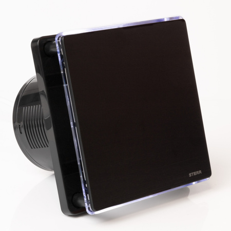 BFS100L-BA - Badrumsfläkt svart aluminium (LED)